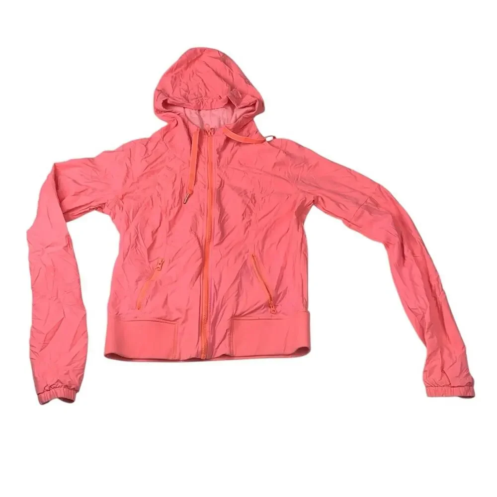 Lululemon size 6 street to studio pink Coral zip up Jacket yoga active athleisur
